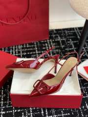 Valentino Vlogo Signature Patent Leather Slingback Pump 80mm Red - 3