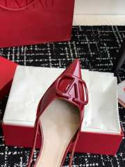 Valentino Vlogo Signature Patent Leather Slingback Pump 40mm Red - 5