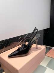 Miumiu Patent Black Leather Slingbacks With Buckles 10.5cm - 2