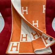 Hermes Avalon Throw Blanket Ecru/Potiron - 6