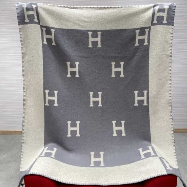 Hermes Avalon Throw Blanket Gris Perle - 1