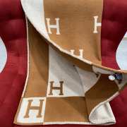 Hermes Avalon Throw Blanket Ecru/Camel - 2