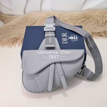 Dior 1947 Grey Leather Crossbody Bag 25.5cm