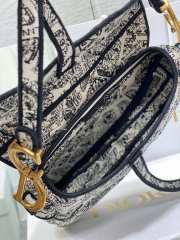 Dior Canvas Embroidered Plan De Paris Printed Saddle Bag 25.5cm - 5