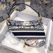 Dior Canvas Embroidered Around the World Saddle Bag 25.5cm - 3