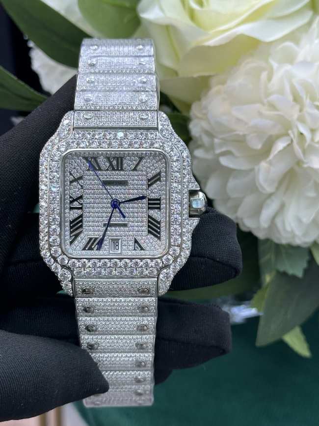 Cartier Automatic ICED OUT Square Moissanite Watch 40mm - 1