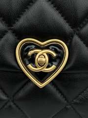 Chanel Heart Flap Bag Black Lambskin Antique Gold Hardware 22cm - 2