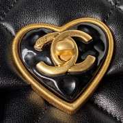 Chanel Heart Mini Flap Bag Black Lambskin Antique Gold Hardware 18cm - 2