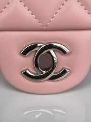 Chanel Flap Bag Lambskin Pink with Silver Hardware 20CM - 3