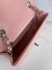 Chanel Flap Bag Lambskin Pink with Silver Hardware 20CM - 2