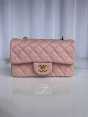 Chanel Flap Bag Lambskin Pink with Gold Hardware 20CM - 1