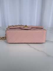 Chanel Flap Bag Lambskin Pink with Gold Hardware 20CM - 6