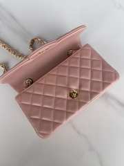 Chanel Flap Bag Lambskin Pink with Gold Hardware 20CM - 4