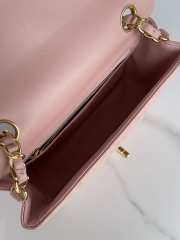 Chanel Flap Bag Lambskin Pink with Gold Hardware 20CM - 3