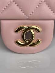 Chanel Flap Bag Lambskin Pink with Gold Hardware 20CM - 2