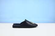 Balenciaga Black Leather Cosy BB Flat Mules - 4