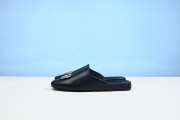 Balenciaga Black Leather Cosy BB Flat Mules - 2