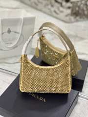 Prada Satin Crystal Mini-Bag Gold 23cm - 5