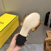 Fendi Signature Brown Mink Slides - 5