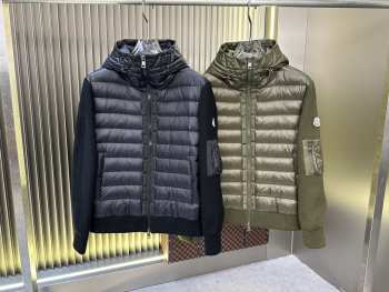 Moncler Hooded Down Knit Jacket