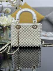 Dior Lady Mini Embroidery White Pearl 17cm - 2