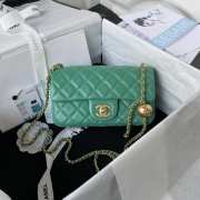 Chanel 23k Flap Gold Ball Square Green Bag 20cm - 1