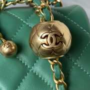 Chanel 23k Flap Gold Ball Square Green Bag 20cm - 6