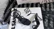 Rene Caovilla Jewel Black Sandals Cleo Snake Round Toe - 2