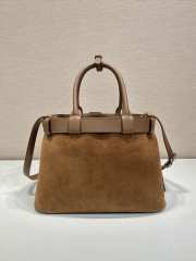 Prada Medium Buckle suede bag with belt light brown 32cm - 3