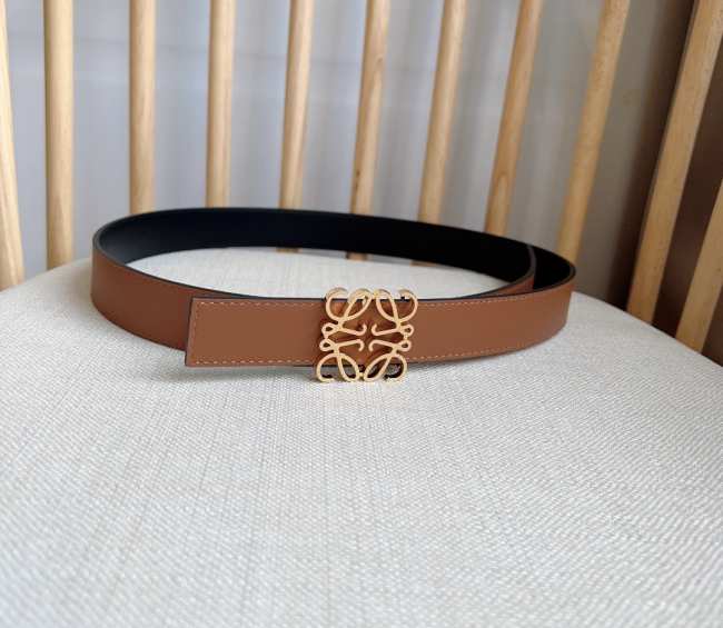 Loewe Reversible Anagram belt in smooth calfskin brown & black - 2.8cm - 1