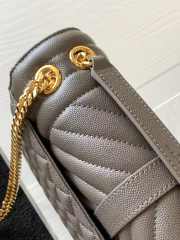 YSL Envelope Medium Chain Grey Bag 24cm - 5