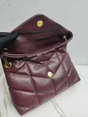 YSL Loulou Puffer Handbag 29cm Wine Red with Gold Hardware - 4