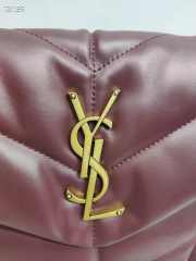 YSL Loulou Puffer Handbag 29cm Wine Red with Gold Hardware - 2