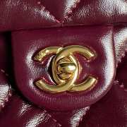 Chanel Lambskin Wine Red Flap Bag with Top Handle 25cm - 3