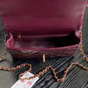 Chanel Lambskin Wine Red Flap Bag with Top Handle 25cm - 5