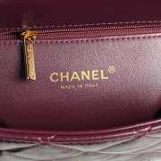 Chanel Lambskin Wine Red Flap Bag with Top Handle 25cm - 6