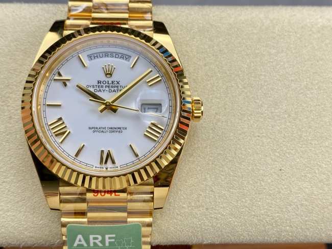 Rolex Day Date Gold White Watch 36mm 40mm - 1