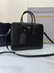 Prada Business Leather Black Bag 36cm - 3