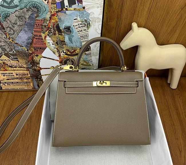 Hermes Kelly Etoupe Epsom & Gold Hardware 25cm - 1