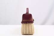 Loro Piana Extra Pocket L27 Wicker Pouch in Burgundy 27cm - 3