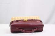 Loro Piana Extra Pocket L27 Wicker Pouch in Burgundy 27cm - 6