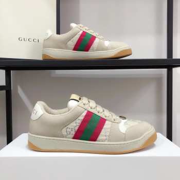 Gucci Screener Cream Leather