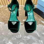 Prada Velvet platform Laurel Green Sandals - 2