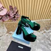 Prada Velvet platform Laurel Green Sandals - 5