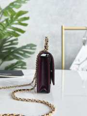 Chanel Flap Phone Holder with Chain Lambskin & Gold-Tone Metal Burgundy 19cm - 6