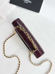 Chanel Flap Phone Holder with Chain Lambskin & Gold-Tone Metal Burgundy 19cm - 5