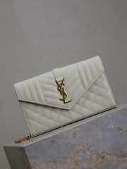 YSL Envelope White Monogram Chain Bag 22.5cm - 5