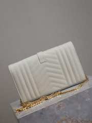 YSL Envelope White Monogram Chain Bag 22.5cm - 4