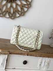 Chanel Lambskin Pearlized White Flap Bag 25cm - 3