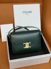 Celine Triomphe Shoulder Bag Green 22CM - 1